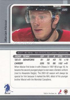 2001-02 Be a Player Signature Series #020 Marian Hossa Back
