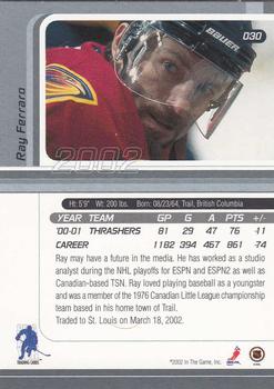 2001-02 Be a Player Signature Series #030 Ray Ferraro Back