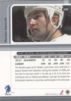 2001-02 Be a Player Signature Series #043 Roman Hamrlik Back