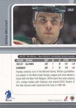 2001-02 Be a Player Signature Series #062 Willie Mitchell Back