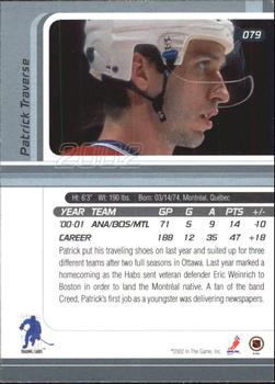 2001-02 Be a Player Signature Series #079 Patrick Traverse Back