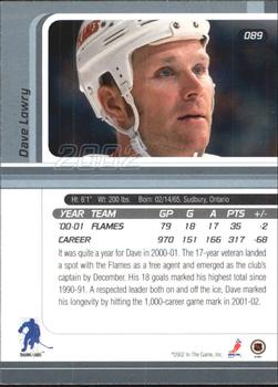 2001-02 Be a Player Signature Series #089 Dave Lowry Back
