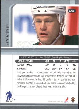 2001-02 Be a Player Signature Series #091 Jeff Nielsen Back