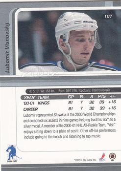 2001-02 Be a Player Signature Series #107 Lubomir Visnovsky Back