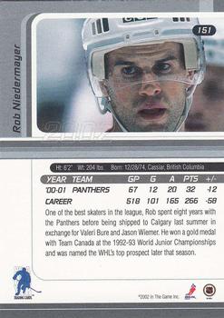 2001-02 Be a Player Signature Series #151 Rob Niedermayer Back