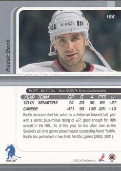 2001-02 Be a Player Signature Series #164 Radek Bonk Back