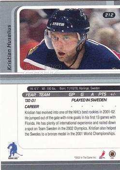 2001-02 Be a Player Signature Series #212 Kristian Huselius Back