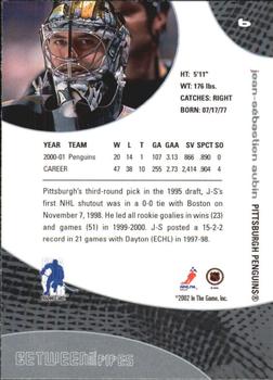 2001-02 Be a Player Between the Pipes #6 Jean-Sebastien Aubin Back
