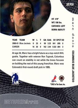 2001-02 Be a Player Between the Pipes #25 Marc Denis Back