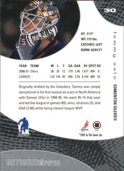 2001-02 Be a Player Between the Pipes #30 Tommy Salo Back