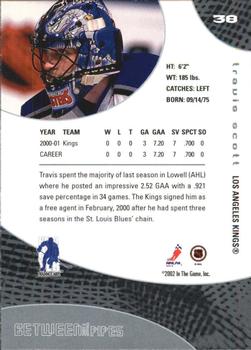 2001-02 Be a Player Between the Pipes #38 Travis Scott Back