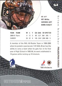 2001-02 Be a Player Between the Pipes #61 Brian Boucher Back
