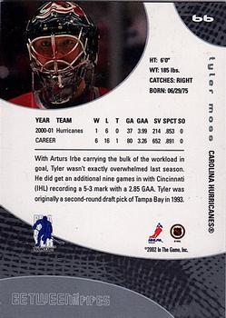 2001-02 Be a Player Between the Pipes #66 Tyler Moss Back