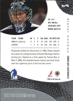 2001-02 Be a Player Between the Pipes #69 Dieter Kochan Back