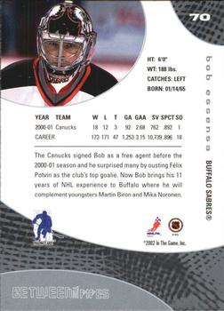 2001-02 Be a Player Between the Pipes #70 Bob Essensa Back