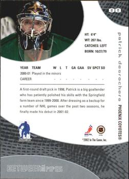 2001-02 Be a Player Between the Pipes #88 Patrick Desrochers Back