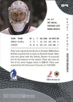 2001-02 Be a Player Between the Pipes #89 Peter Skudra Back