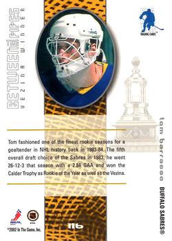 2001-02 Be a Player Between the Pipes #116 Tom Barrasso Back