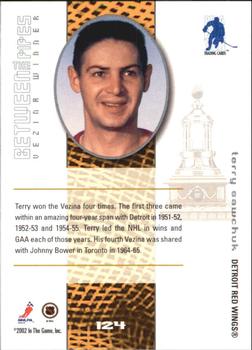 2001-02 Be a Player Between the Pipes #124 Terry Sawchuk Back