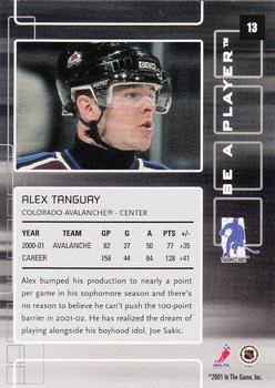 2001-02 Be a Player Memorabilia #13 Alex Tanguay Back