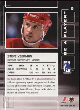 2001-02 Be a Player Memorabilia #15 Steve Yzerman Back
