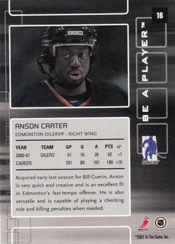 2001-02 Be a Player Memorabilia #16 Anson Carter Back