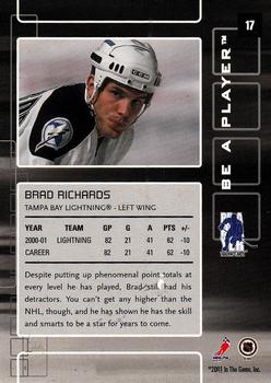 2001-02 Be a Player Memorabilia #17 Brad Richards Back