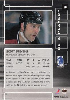 2001-02 Be a Player Memorabilia #26 Scott Stevens Back