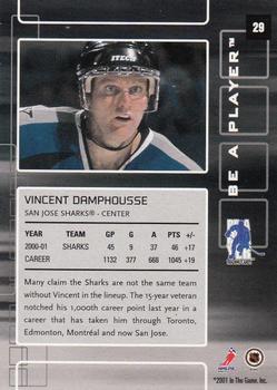 2001-02 Be a Player Memorabilia #29 Vincent Damphousse Back