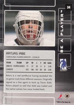 2001-02 Be a Player Memorabilia #34 Arturs Irbe Back