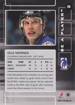 2001-02 Be a Player Memorabilia #56 Ville Nieminen Back