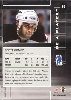 2001-02 Be a Player Memorabilia #60 Scott Gomez Back
