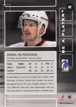 2001-02 Be a Player Memorabilia #62 Daniel Alfredsson Back