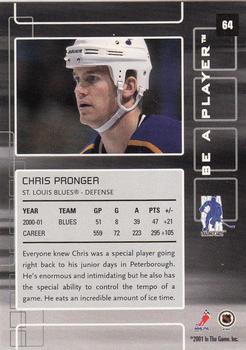2001-02 Be a Player Memorabilia #64 Chris Pronger Back