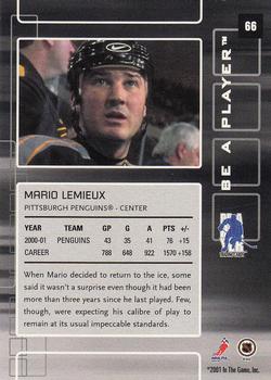 2001-02 Be a Player Memorabilia #66 Mario Lemieux Back