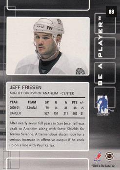 2001-02 Be a Player Memorabilia #68 Jeff Friesen Back
