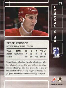 2001-02 Be a Player Memorabilia #75 Sergei Fedorov Back