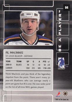 2001-02 Be a Player Memorabilia #84 Al Macinnis Back