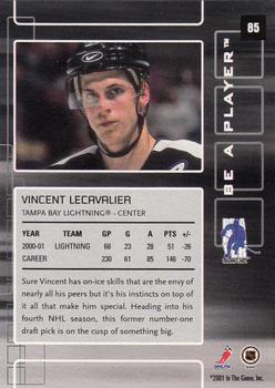 2001-02 Be a Player Memorabilia #85 Vincent Lecavalier Back