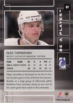 2001-02 Be a Player Memorabilia #87 Oleg Tverdovsky Back