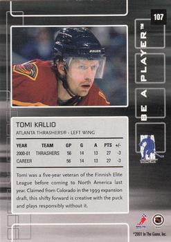 2001-02 Be a Player Memorabilia #107 Tomi Kallio Back
