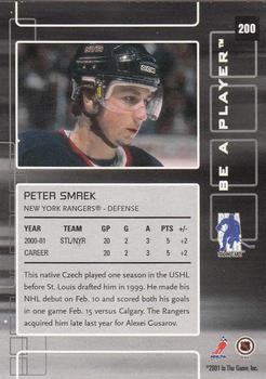 2001-02 Be a Player Memorabilia #200 Peter Smrek Back