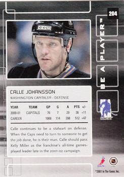 2001-02 Be a Player Memorabilia #204 Calle Johansson Back
