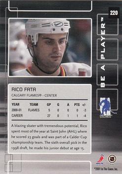 2001-02 Be a Player Memorabilia #220 Rico Fata Back