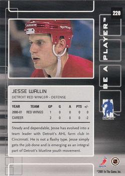 2001-02 Be a Player Memorabilia #228 Jesse Wallin Back