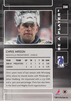 2001-02 Be a Player Memorabilia #234 Chris Mason Back