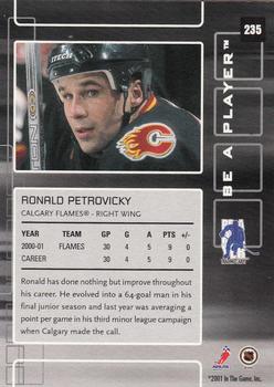2001-02 Be a Player Memorabilia #235 Ronald Petrovicky Back