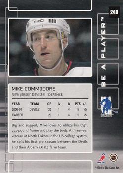 2001-02 Be a Player Memorabilia #240 Mike Commodore Back