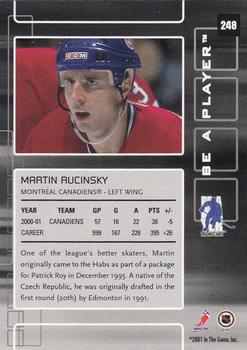 2001-02 Be a Player Memorabilia #248 Martin Rucinsky Back