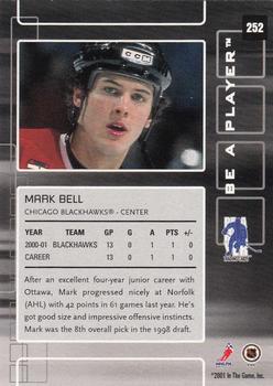 2001-02 Be a Player Memorabilia #252 Mark Bell Back